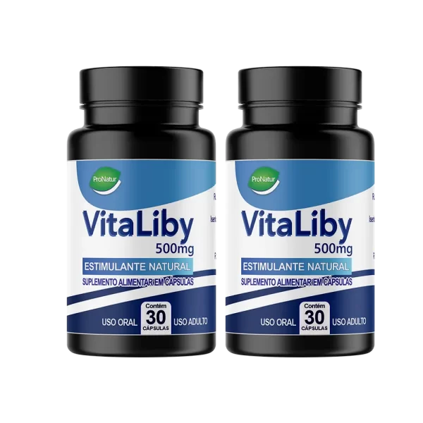 VitaLiby - Estimulante Que Funciona De Verdade - 30 Cápsulas 02 Frascos