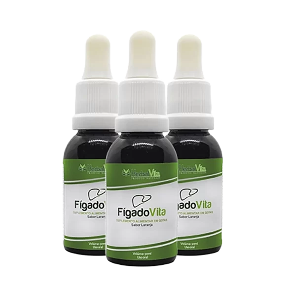 FígadoVita - Elimina Gordura no Fígado - 03 Frascos 30ml